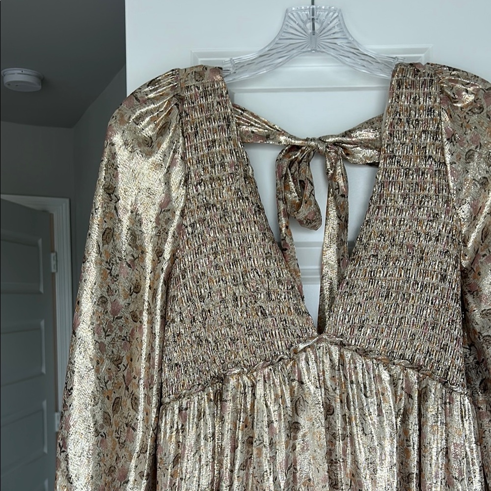 Free People Gold Floral Maxi Dress